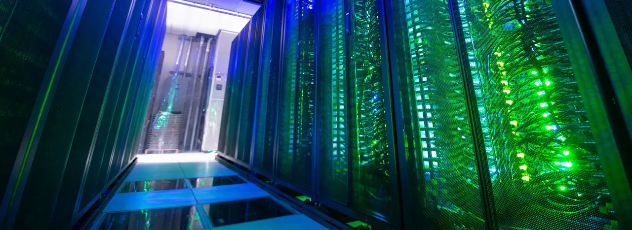 Supercomputer racks inside the San Diego Supercomputer Center’s Expanse machine room